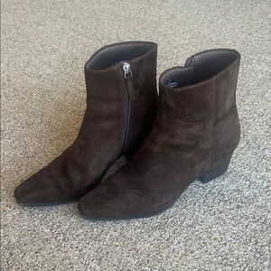 Brown Suede Ankle Boots 7.5 W